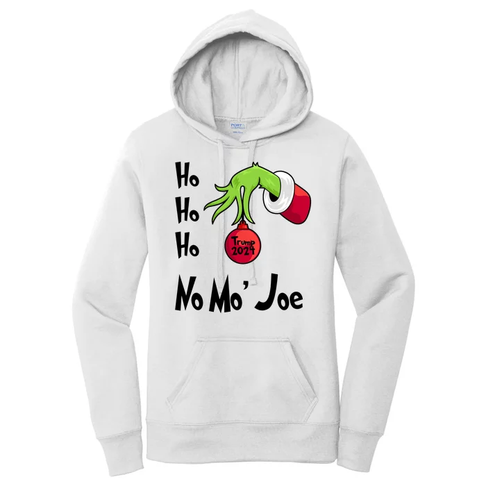 Ho Ho Ho No More Joe Trump 2024 Funny Christmas Women's Pullover Hoodie