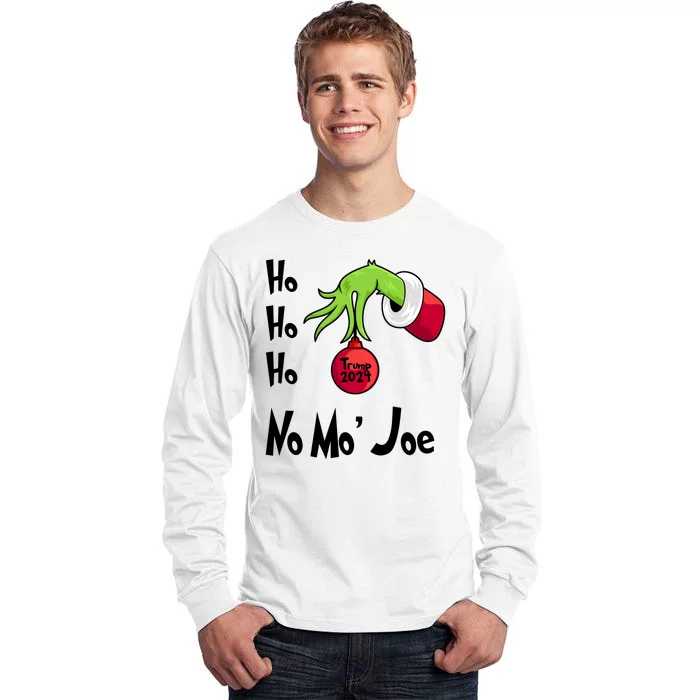 Ho Ho Ho No More Joe Trump 2024 Funny Christmas Tall Long Sleeve T-Shirt