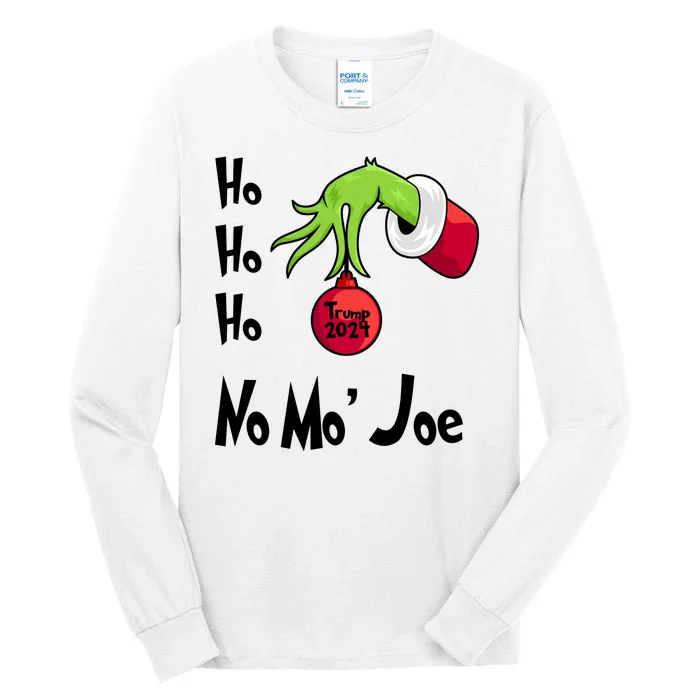 Ho Ho Ho No More Joe Trump 2024 Funny Christmas Tall Long Sleeve T-Shirt