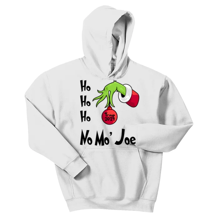 Ho Ho Ho No More Joe Trump 2024 Funny Christmas Kids Hoodie