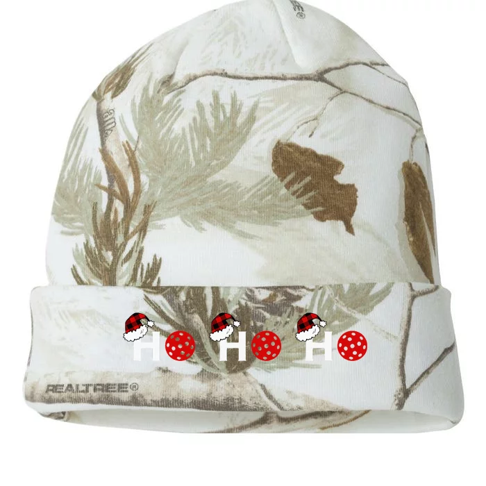 Ho Ho Ho Pickleball And Red Plaid Santa Hats Kati - 12in Camo Beanie