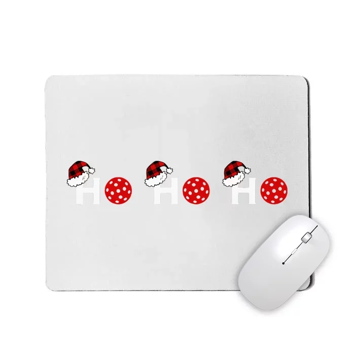 Ho Ho Ho Pickleball And Red Plaid Santa Hats Mousepad