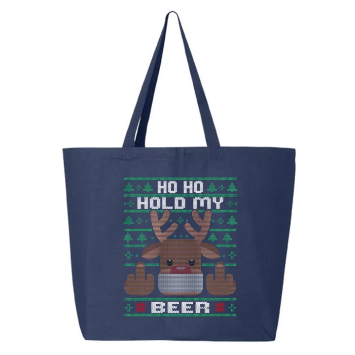 Ho Ho Hold My Beer Ugly Christmas Reindeer Adult Cool Gift 25L Jumbo Tote