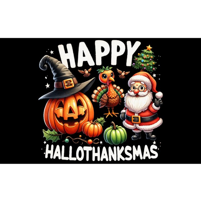 Happy Hallothanksmas Halloween Merry Christmas Thanksgiving Bumper Sticker