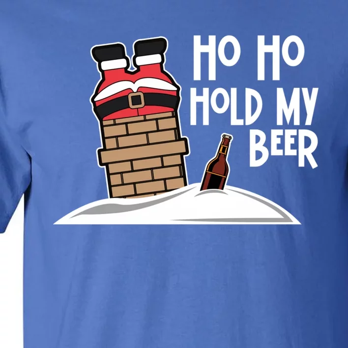 Ho Ho Hold My Beer Christmas Funny Gift Tall T-Shirt