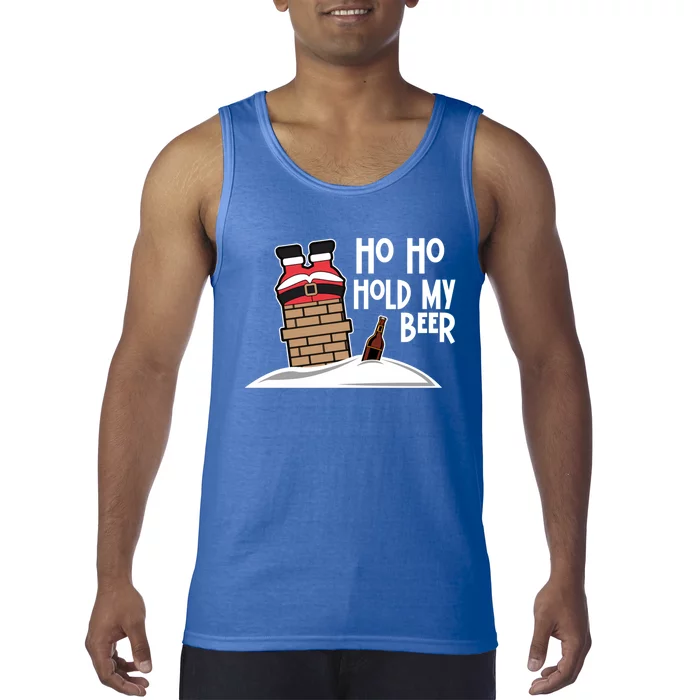 Ho Ho Hold My Beer Christmas Funny Gift Tank Top