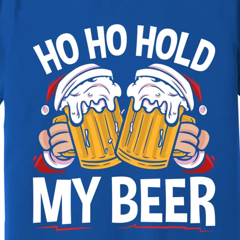 Ho Ho Hold My Beer Christmas Xmas Costume Gift Premium T-Shirt