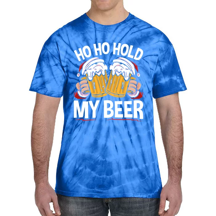 Ho Ho Hold My Beer Christmas Xmas Costume Gift Tie-Dye T-Shirt