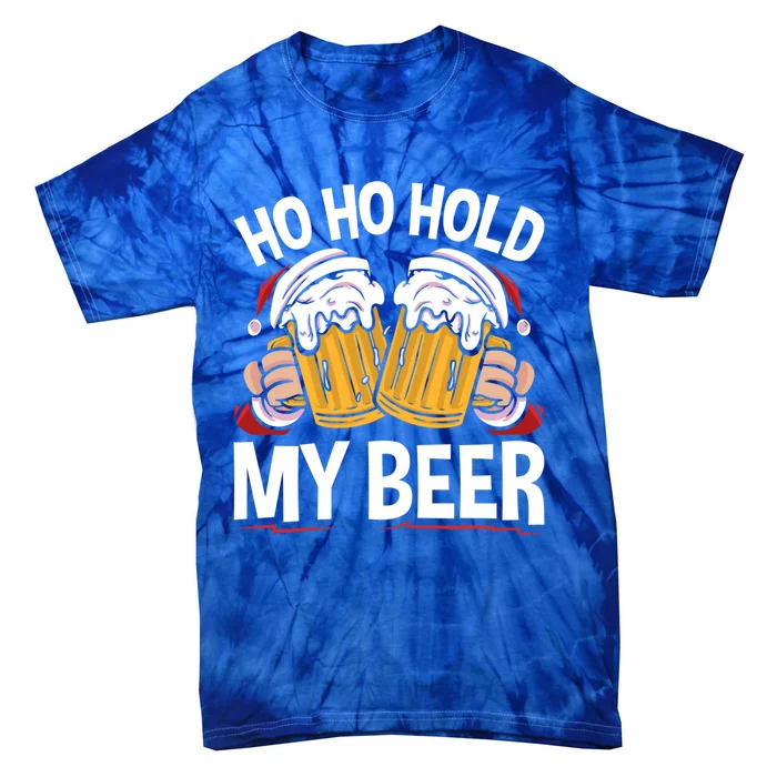 Ho Ho Hold My Beer Christmas Xmas Costume Gift Tie-Dye T-Shirt