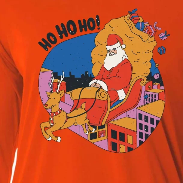 Ho Ho Ho Santa Reindeer Gifts Cooling Performance Long Sleeve Crew