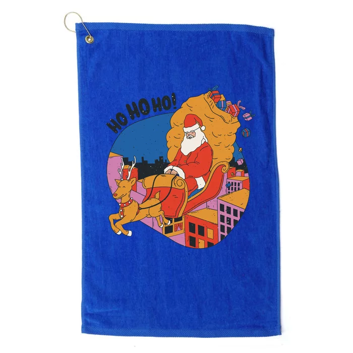 Ho Ho Ho Santa Reindeer Gifts Platinum Collection Golf Towel