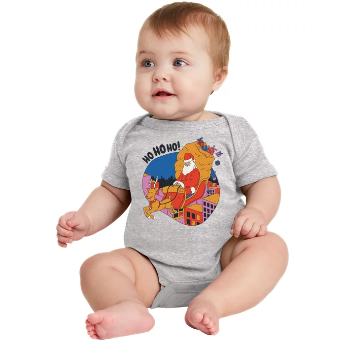 Ho Ho Ho Santa Reindeer Gifts Baby Bodysuit