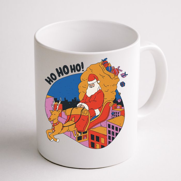 Ho Ho Ho Santa Reindeer Gifts Front & Back Coffee Mug