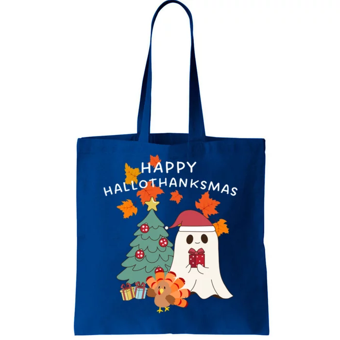 Happy Hallothanksmas Halloween Merry Christmas Cute Gift Tote Bag