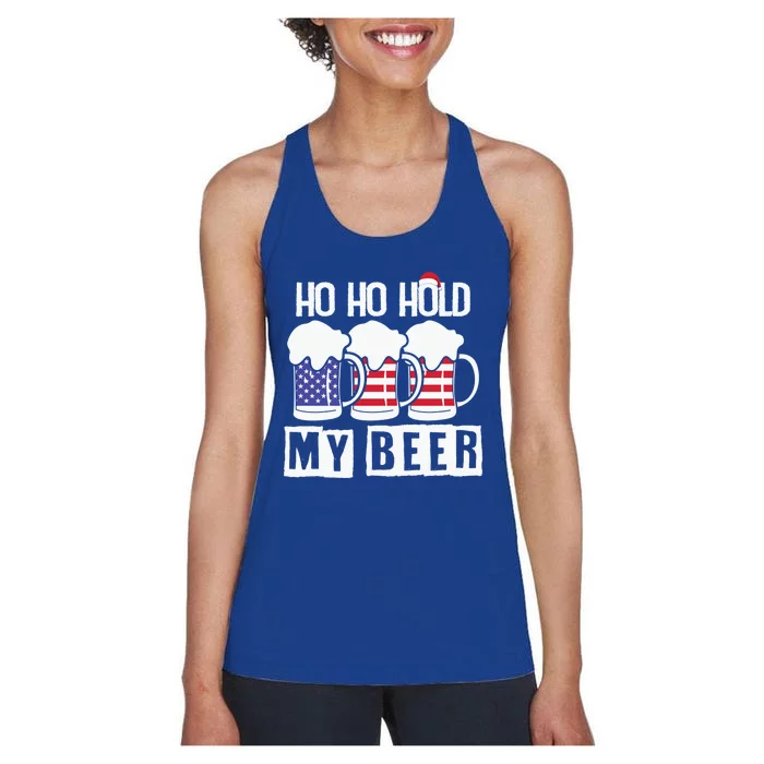 Ho Ho Hold My Beer Gift Women's Racerback Tank