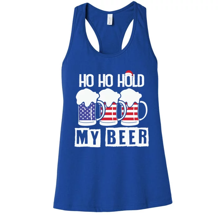 Ho Ho Hold My Beer Gift Women's Racerback Tank