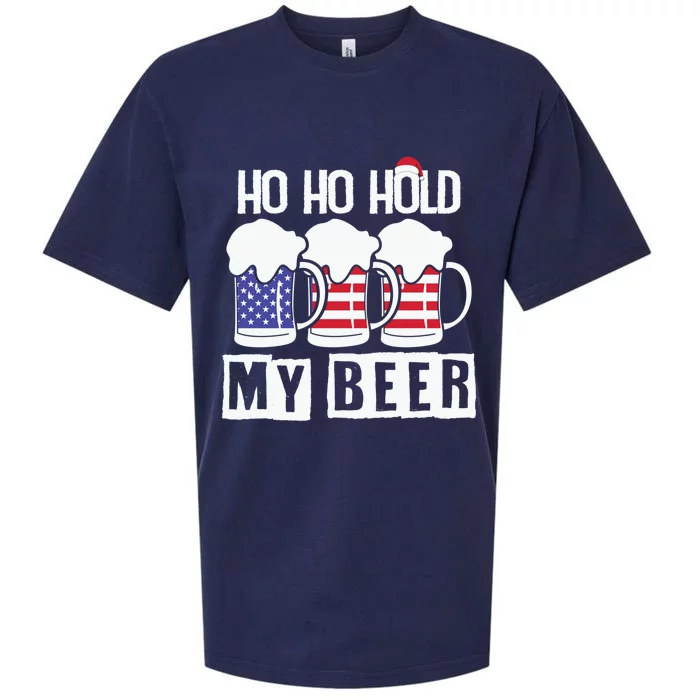 Ho Ho Hold My Beer Gift Sueded Cloud Jersey T-Shirt