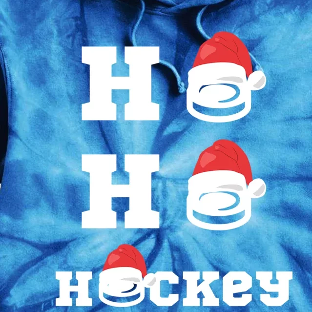 Ho Ho Hockey Funny Santa Hat Hockey Puck Ice Hockey Lover Meaningful Gift Tie Dye Hoodie