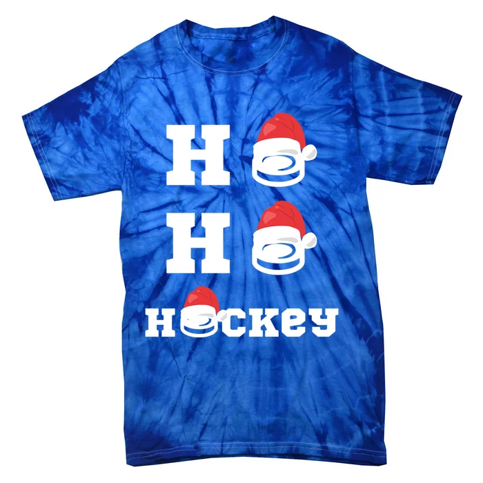 Ho Ho Hockey Funny Santa Hat Hockey Puck Ice Hockey Lover Meaningful Gift Tie-Dye T-Shirt