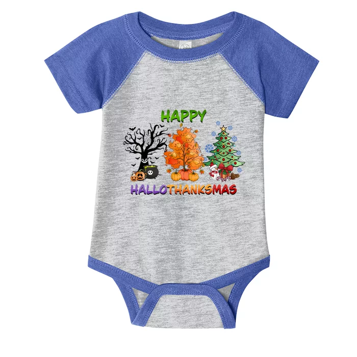 Happy Hallothanksmas Holidays Design Meaningful Gift Infant Baby Jersey Bodysuit