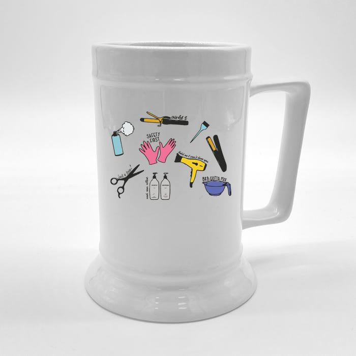 Hairdresser Hairstylist Front & Back Beer Stein