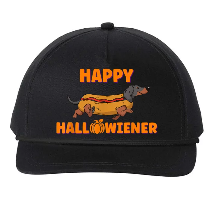 Happy Hallowiener Halloween Dachshund In Hot Dog Costume Tee Snapback Five-Panel Rope Hat