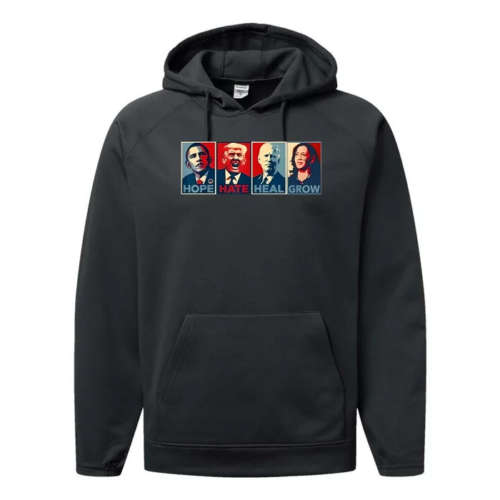 Hope Hate Heal Grow Performance Fleece Hoodie