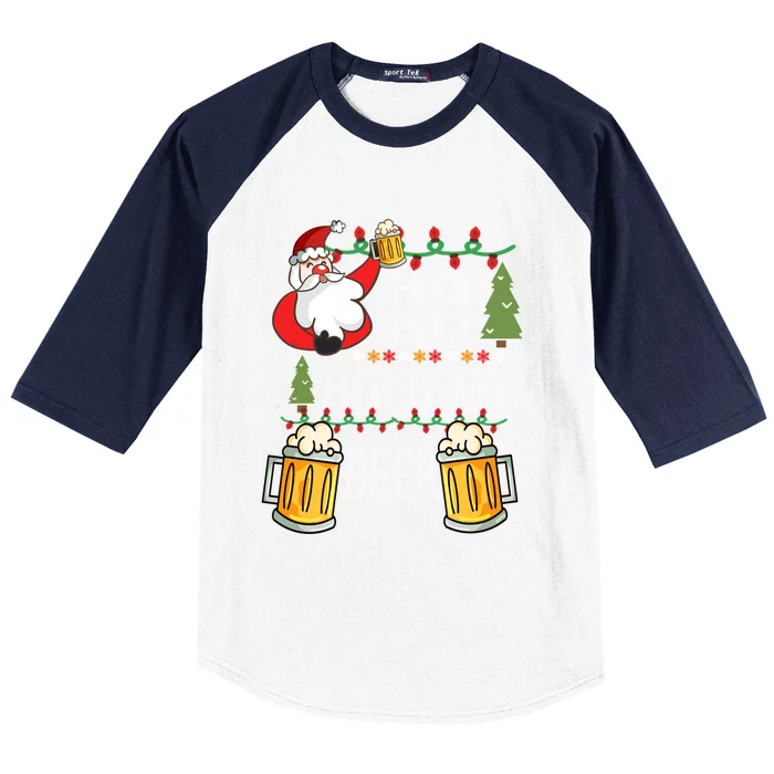 Ho Ho Hold My Beer Ugly Christmas Funny Saying Xmas Great Gift Baseball Sleeve Shirt