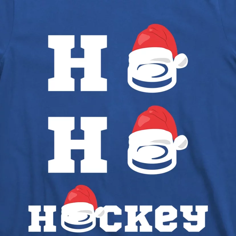 Ho Ho Hockey Funny Santa Hat Hockey Puck Ice Hockey Lover Gift T-Shirt