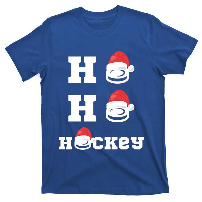 Ho Ho Hockey Funny Santa Hat Hockey Puck Ice Hockey Lover Gift T-Shirt