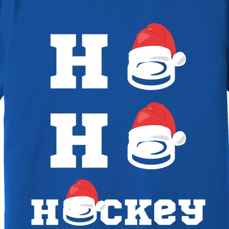 Ho Ho Hockey Funny Santa Hat Hockey Puck Ice Hockey Lover Gift Premium T-Shirt