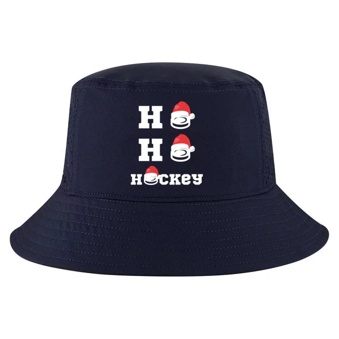 Ho Ho Hockey Funny Santa Hat Hockey Puck Ice Hockey Lover Gift Cool Comfort Performance Bucket Hat