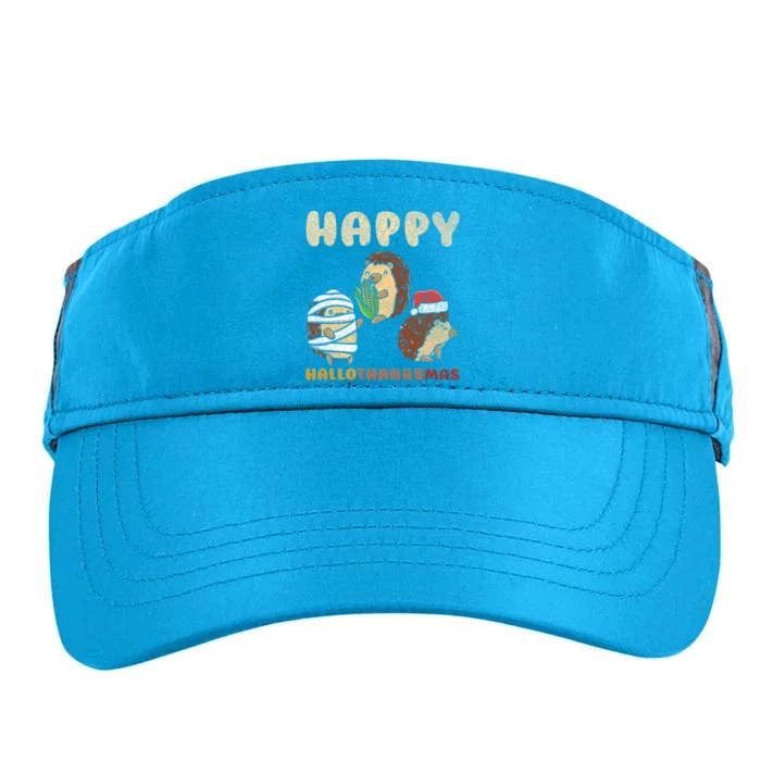 Happy Hallothanksmas Hedgehogs Christmas Gift Adult Drive Performance Visor