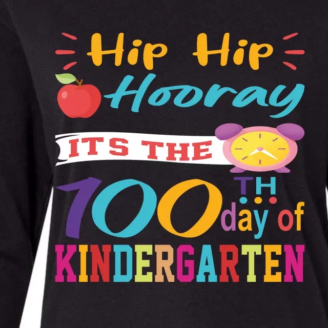 Hip Hip Hooray Its The 100 Days Of Kindergarten Womens Cotton Relaxed Long Sleeve T-Shirt