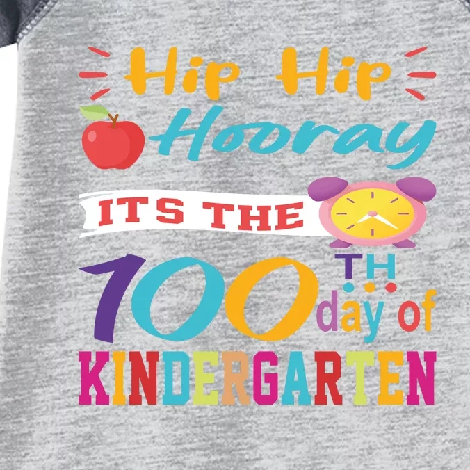 Hip Hip Hooray Its The 100 Days Of Kindergarten Infant Baby Jersey Bodysuit