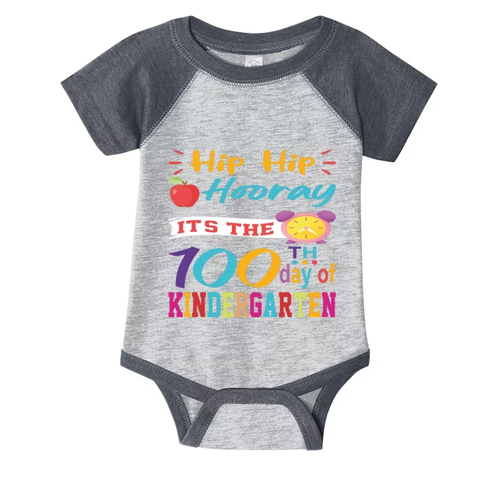 Hip Hip Hooray Its The 100 Days Of Kindergarten Infant Baby Jersey Bodysuit