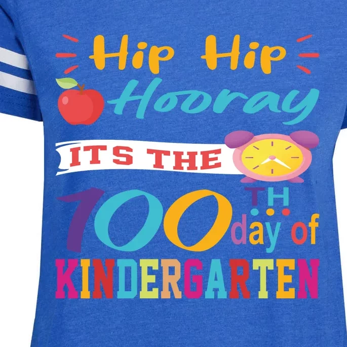 Hip Hip Hooray Its The 100 Days Of Kindergarten Enza Ladies Jersey Football T-Shirt