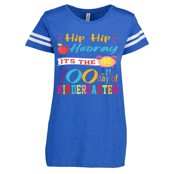 Hip Hip Hooray Its The 100 Days Of Kindergarten Enza Ladies Jersey Football T-Shirt