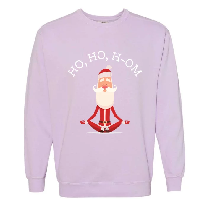 Ho Ho Hom Gift With Skinny Yoga Santa Garment-Dyed Sweatshirt