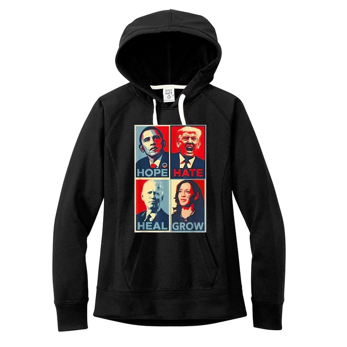 Hope Hate Heal Grow Women's Fleece Hoodie