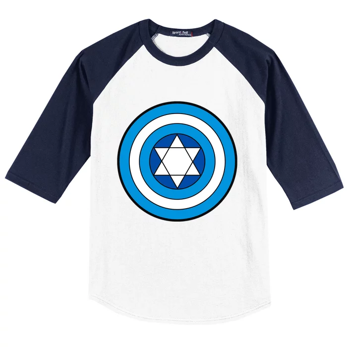 Hero Holidays Hanukkah Captain Shield Logo Baseball Sleeve Shirt