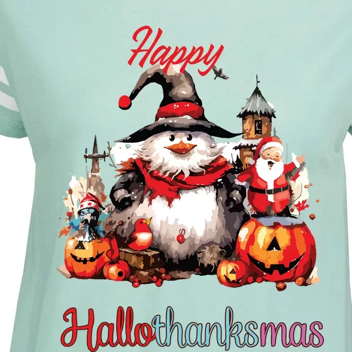 Happy Hallothanksmas Enza Ladies Jersey Football T-Shirt