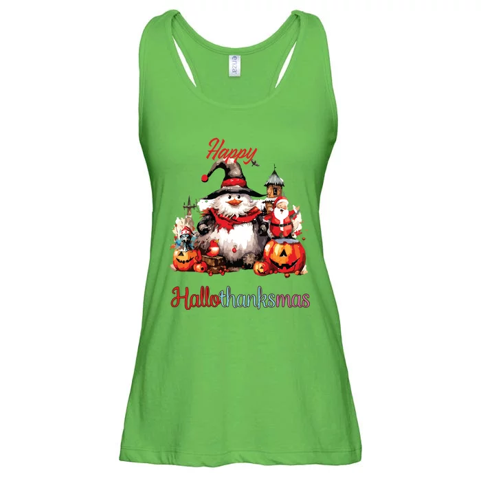 Happy Hallothanksmas Ladies Essential Flowy Tank