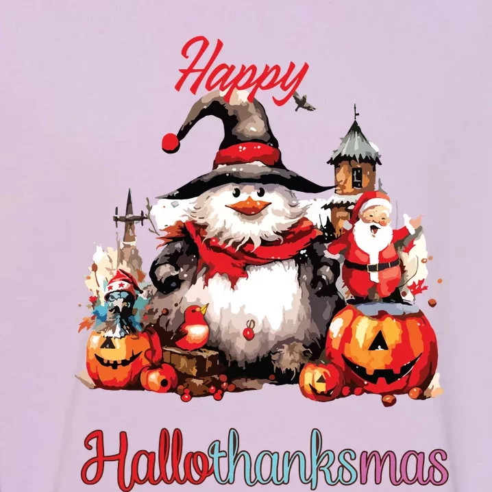 Happy Hallothanksmas Garment-Dyed Sweatshirt