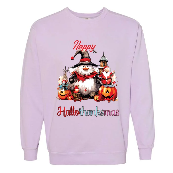 Happy Hallothanksmas Garment-Dyed Sweatshirt