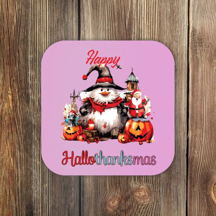 Happy Hallothanksmas Coaster