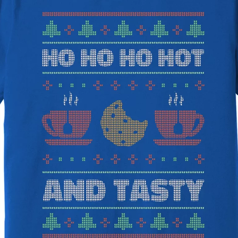 Ho Ho Ho Hot And Tasty Funny Christmas Cookie Ugly Sweater Gift Premium T-Shirt