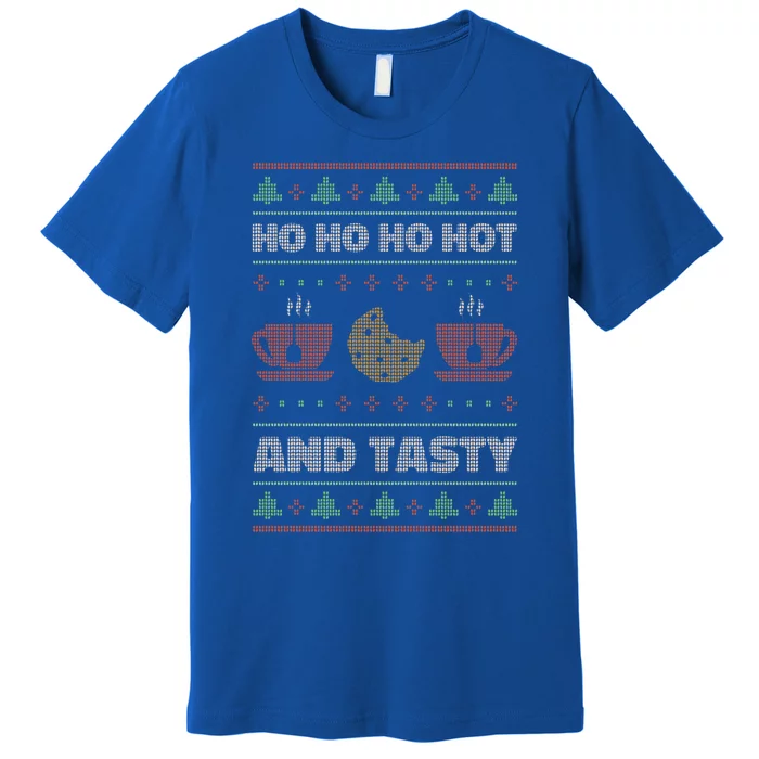 Ho Ho Ho Hot And Tasty Funny Christmas Cookie Ugly Sweater Gift Premium T-Shirt