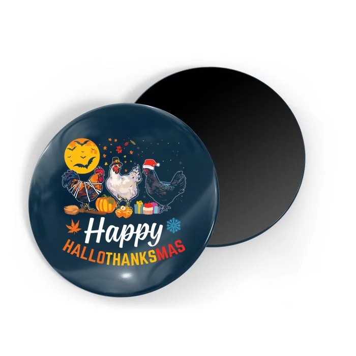 Happy Hallothanksmas Halloween Thanksgiving Xmas Chicken Magnet