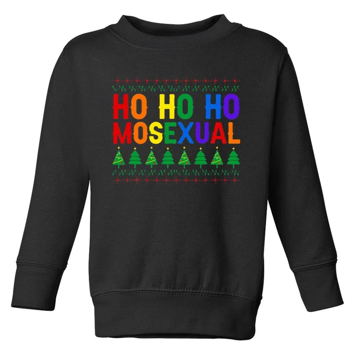 Ho Ho Homosexual Ugly Xmas Sweater Funny LGBT Christmas Toddler Sweatshirt